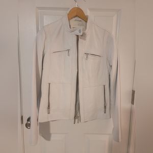 Micheal Kors, size small, white leather jacket.